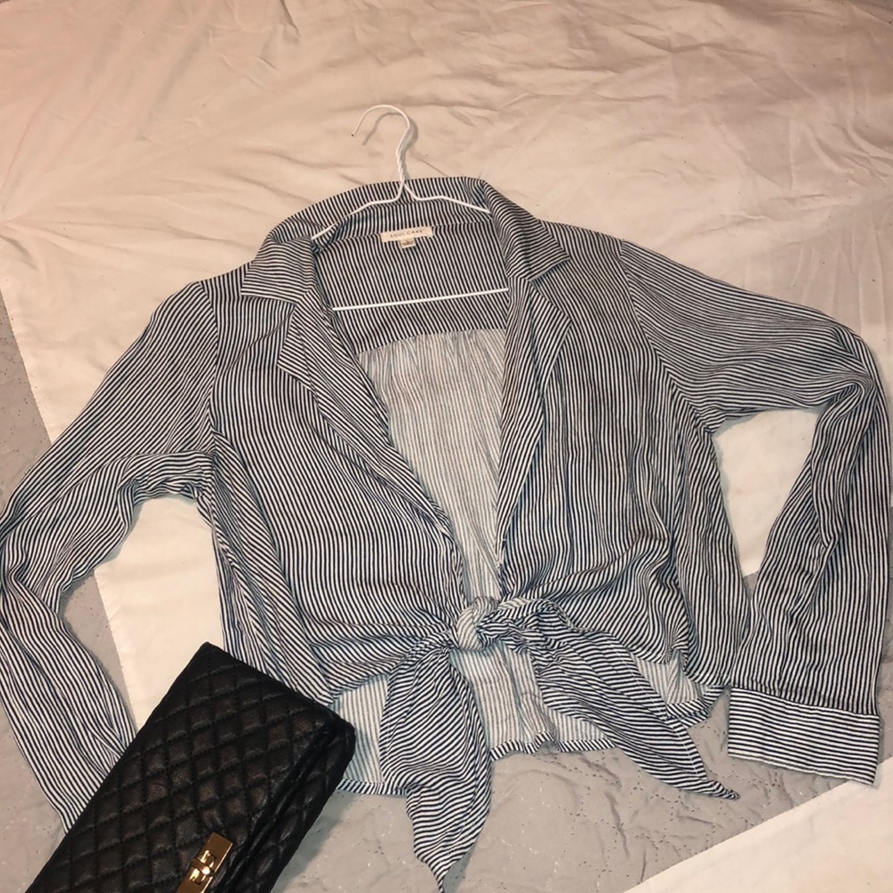 deep V blouse